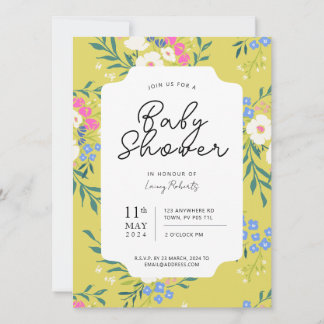 Invitación Floral de cabaña inglesa (tinta caliente de impren