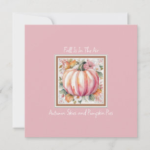 Invitación floral de calabaza de otoño