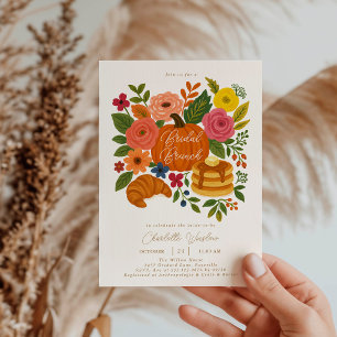 Invitación Floral de Calabaza para Brunch Nupcial 