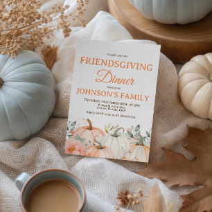 Invitación floral de calabaza para Friendsgiving