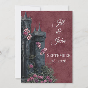 Invitación Floral de Castillo Gótico de la Academi