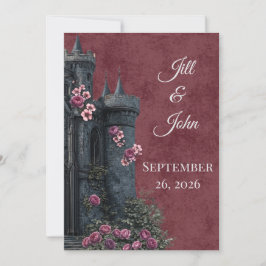 Invitación Floral de Castillo Gótico de la Academi