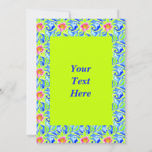 Invitación floral de color acuático Art Nouveau Fu