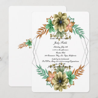 Invitación Floral De Color Amarillo Y Naranja Ducha De Novias