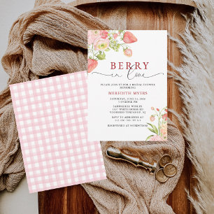 Invitación Floral de color de agua Berry en amor ducha de nov