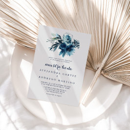Invitación Floral de color de agua clásica Nuestra Boda Boda