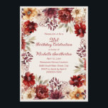 Invitación Floral de color de agua crema de Borgoña 21 cumple<br><div class="desc">Celebra el gran 2-1 con esta elegante invitación de 21 años. Las ricas flores de color burdeos,  rubia y marfil crean un estilo sofisticado,  perfecto para una celebración de hitos inspirada en el otoño o de lujo.</div>