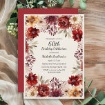 Invitación Floral de color de agua crema de Borgoña 60 cumple<br><div class="desc">Elegante invitación a las mujeres a la fiesta de cumpleaños de color burdeos y color crema para la floral otoño/otoño. Esta invitación está diseñada para un cumpleaños número 60, pero puede ser personalizada para cualquier persona de cualquier edad. Comuníquese conmigo para obtener ayuda con sus personalizaciones o para solicitar productos...</div>