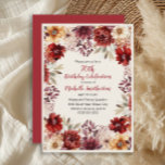 Invitación Floral de color de agua crema de Borgoña 70 cumple<br><div class="desc">Elegante invitación a las mujeres a la fiesta de cumpleaños de color burdeos y color crema para la floral otoño/otoño. Esta invitación está diseñada para cumplir 70 años, pero puede ser personalizada para cualquier persona de cualquier edad. Comuníquese conmigo para obtener ayuda con sus personalizaciones o para solicitar productos adicionales...</div>
