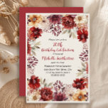 Invitación Floral de color de agua crema de Borgoña 75 cumple<br><div class="desc">Elegante invitación a las mujeres a la fiesta de cumpleaños de color burdeos y color crema para la floral otoño/otoño. Esta invitación está diseñada para un cumpleaños número 75, pero puede ser personalizada para cualquier persona de cualquier edad. Comuníquese conmigo para obtener ayuda con sus personalizaciones o para solicitar productos...</div>