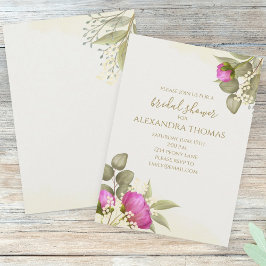 Invitación Floral de color de agua elegante Peony Bridal Show