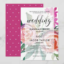 Floral de color de agua negrita con Boda superpues