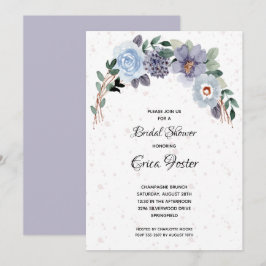 Invitación Floral de color de agua rusa ducha de novia