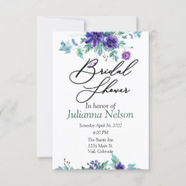 Invitación floral de color morado