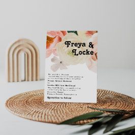 Invitación Floral de colores audaces | Boda tradicional
