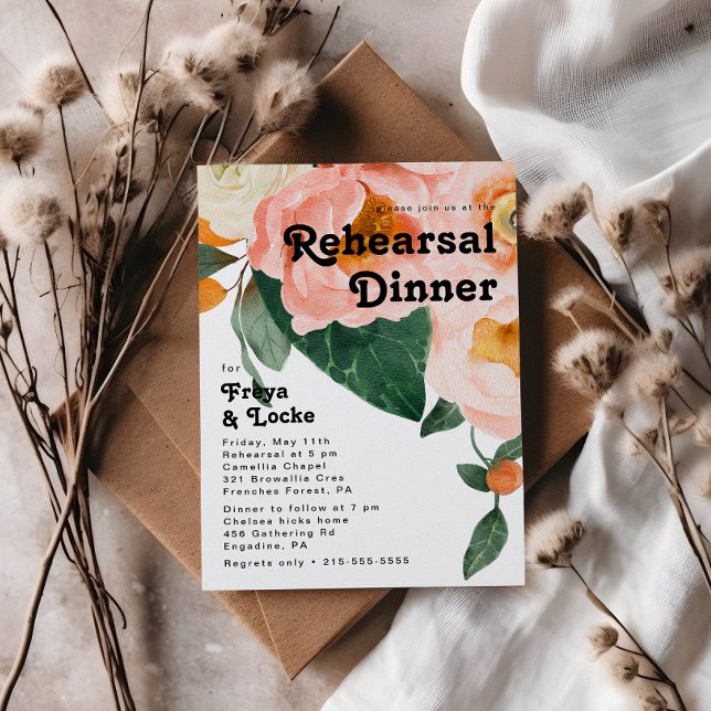 Invitación Floral de colores audaces | Cena de ensayo (Subido por el creador)