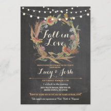 Invitación floral de compromiso de caída en el amo