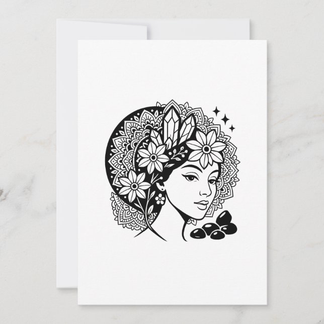 Invitación Floral de Cristal Mandala de la Divina  (Anverso)