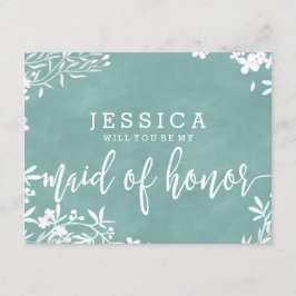 Invitación Floral de cualquier color serás mi empleada de hon