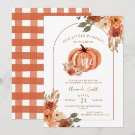 Invitación floral de cumpleaños de otoño con arco 
