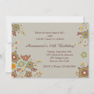 Invitación Floral de Delicadezas de Otoño