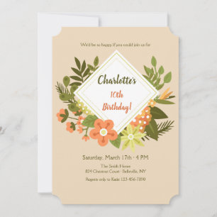 Invitación Floral de Diamante