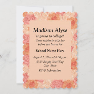 Invitación Floral de Durazno Vintage "A la Univers