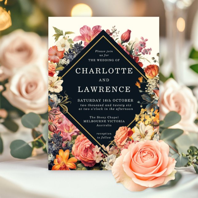 Invitación floral de estilo vintage (Vintage style floral invitation)