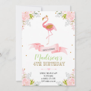 invitación floral de flamenco