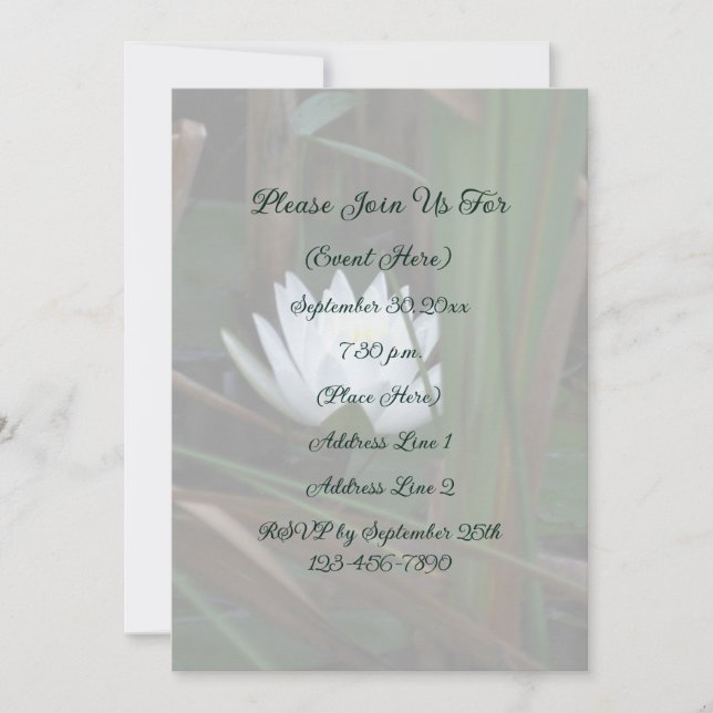 Invitación floral de flor de loto de nenúfar (Anverso)
