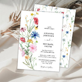Invitación Floral de flores silvestres Boda Rustic Floral