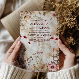 Invitación Floral de flores silvestres Boda Rustic Floral