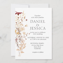 Invitación Floral de flores silvestres Boda Rustic Floral