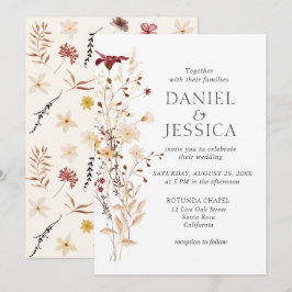 Invitación Floral de flores silvestres Boda Rustic Floral