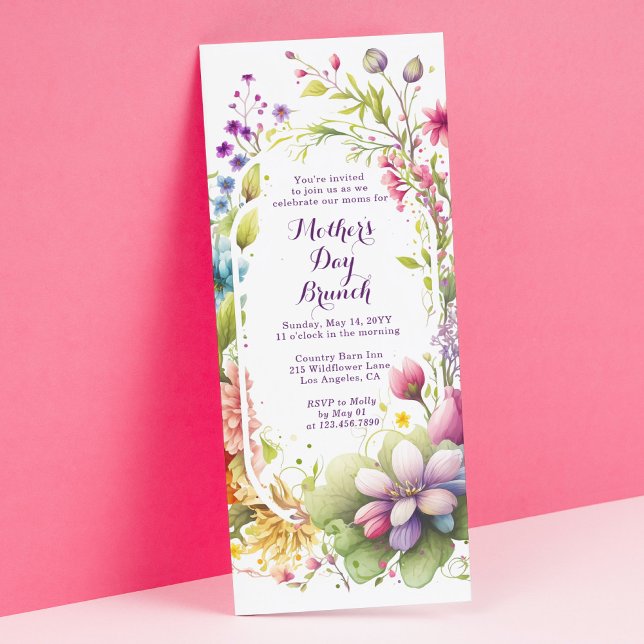 Invitación Floral de flores silvestres de brunch del día de l (Subido por el creador)