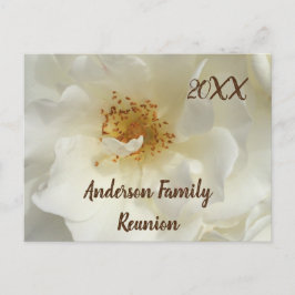 Invitación floral de foto de rosa blanca de Reunió