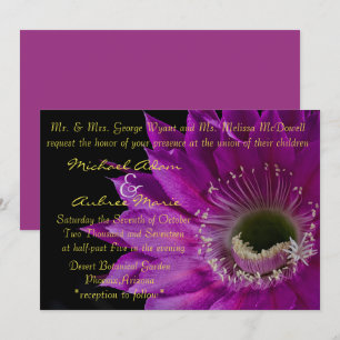 Invitación floral de Fuchsia Cactus