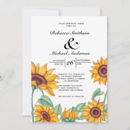 Invitación Floral de girasol Botánico
