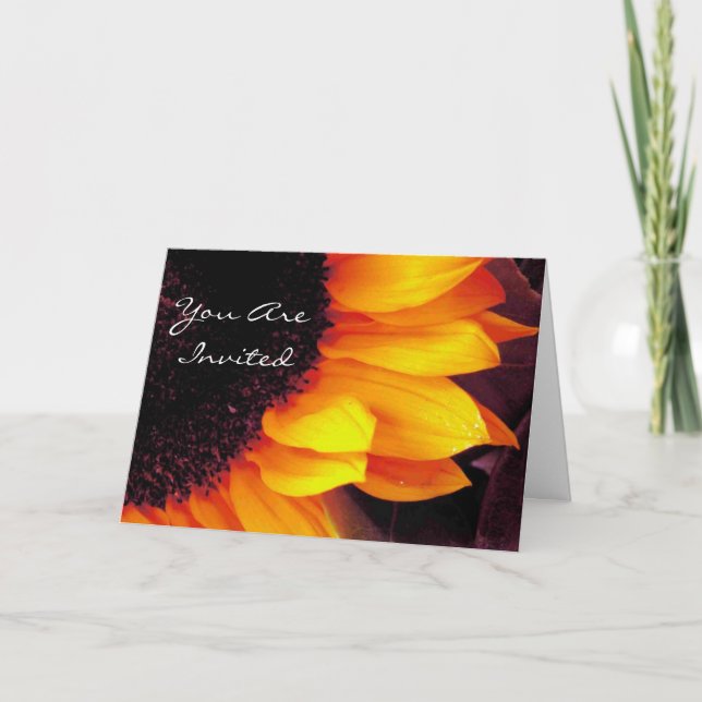 Invitación Floral De Girasol De Oro Usted Es Boda Invitado (Anverso)