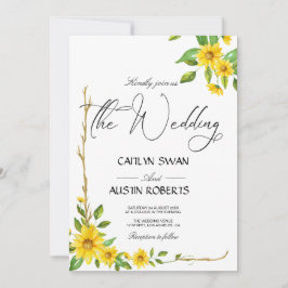 Invitación Floral de girasol elegante y moderna