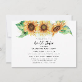 Invitación Floral de girasol Personalizado ducha de novia