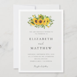 Invitación Floral de girasol todo en un Boda