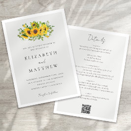 Invitación Floral de girasol todo en un Boda