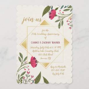 Invitación floral de imagen reflejada