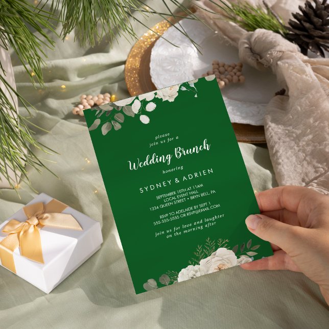 Invitación Floral de invierno |Invitación a brunch Boda verde (Subido por el creador)