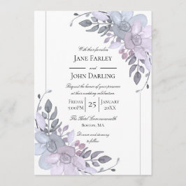 Invitación floral de invierno moderno