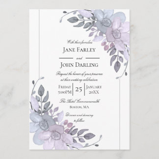 Invitación floral de invierno moderno