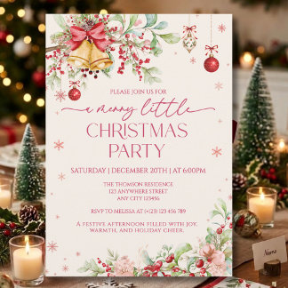 Invitación floral de invierno para una fiesta de N