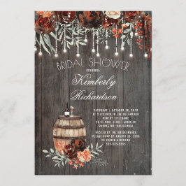Invitación Floral de invierno rústica ilumina ducha de novia 