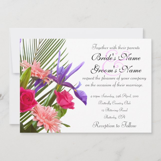 Invitación floral de la boda (Anverso)